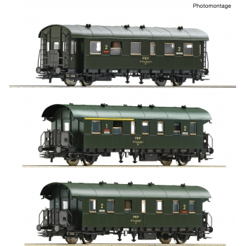 Zestaw trzech wagonów osobowych, PKP (74019) - ep.IV