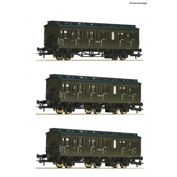 Zestaw trzech wagonów osobowych, PKP (74020) - ep.III-IV