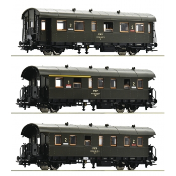 Zestaw trzech wagonów osobowych, PKP, Gniezno (74019) - ep.IV